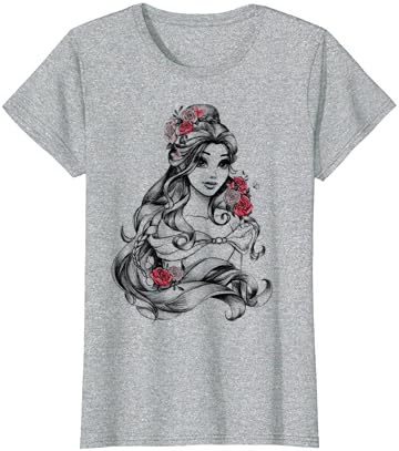 Disney Beauty and the Beast Belle Princess Rose Retrato T-shirt