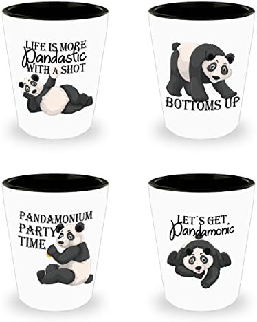 Presentes de pandas, presente de 21º aniversário, óculos engraçados, copos de panda, pandas fofas, urso panda, amante