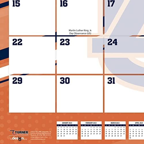 Turner ostenta Auburn Tigers 2023 22x17 Calendário de mesa
