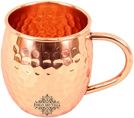 IndianArtVilla martelou Copper Moscow Mule Cervent Cup, Barware, Melhor para festas, 18 onças