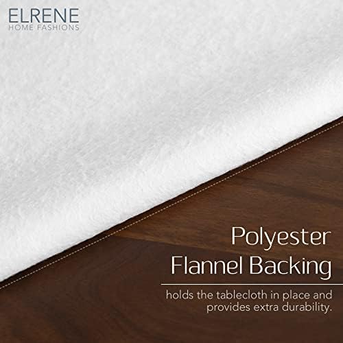 Elrene Home Fashions Mesa Marble água e manchas de mesa de vinil resistente à mancha com apoio de flanela, 70 polegadas