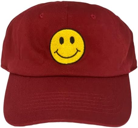 Smiley Face Hat Mens & Women's não estruturados bordados nos EUA