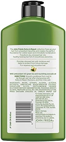 John Frieda Detox and Repair Condicionador, 8,45 onças Condicionador com óleo de abacate nutritivo e chá verde