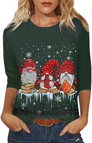 Tops de manga longa para mulheres de Natal de tamanho de manga longa de tamanho longo