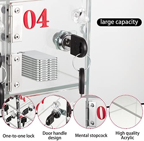 Caixa de armário de celular transparente com chaves de telefones acrílicos cabines de armazenamento montado na parede de parede