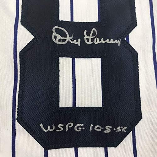 Don Larsen emoldurado/assinado com inscrição 33x42 Jersey de beisebol de Nova York de Nova York Beckett Bas Coa