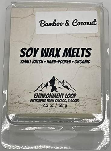Cubos de derretimento de bambu e cera de coco em loop de ambiente, max perfumado 2,3 oz de cera de soja derreta para aquecedores