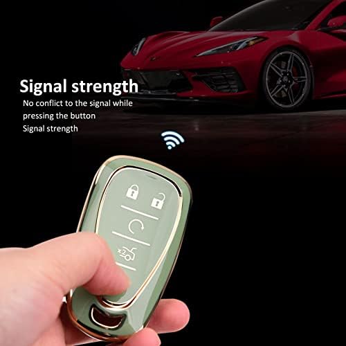 Para Chevy Key FOB capa de capa Soft TPU Chave Shell com suporte de chaveiro para Chevrolet Equinox Malibu Trailblazer Cruze