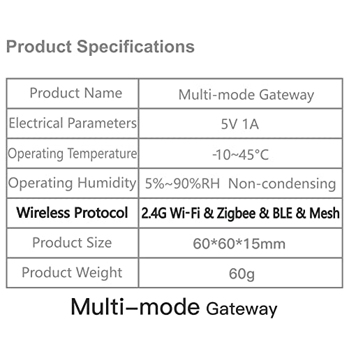 Moesgo Tuya Zigbee & BLE & Mesh Hub, suporta apenas o dispositivo Tuya, Rmote Control Smart Life App, Intelligent Bridge Wireless