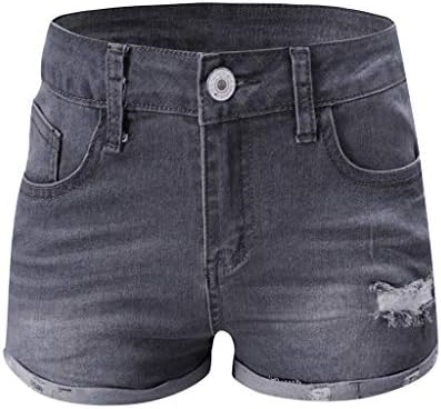 Shorts jeans pretos de fvowoh para shorts femininos bolsos jeans jeans de verão shorts de lavagem de jeans mais shorts de