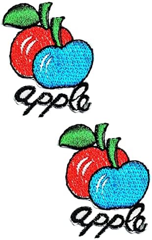 Kleenplus 2pcs. Mini Apple Fruit Patch Detoon Stickers Crafts Arts Costura Reparo de ferro bordado em costura em manchas