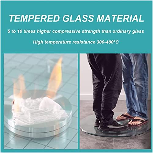 Mesa de jantar giratória redonda de Yilefu Mesa de vidro temperado Top Top Lazy Susan Transparente Transparent Plate