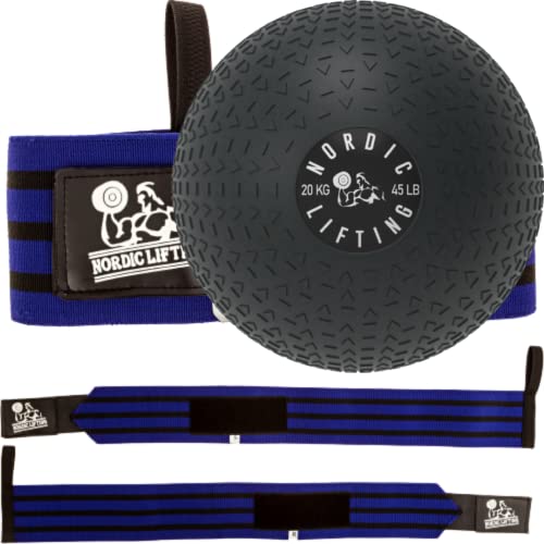 LIFTIDO NORDIC SUPER PROBLEMA DE PROBLEMA DE DIREITO PESADO - BULLE BLUE COM SLAM BALL - 20 LBS