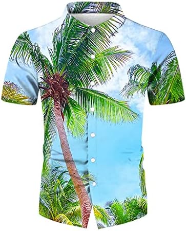 Camisetas Beuu Aloha para homens, camisa havaiana masculina impressão tropical de manga curta de manga curta camisetas