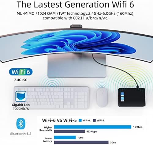 MELE MINI PC, SIMELERHD3 MINI PC CELERON N5105 8G LPDDR4 128G ROM Wi -FI 6 Pequeno computador de computadores Micro