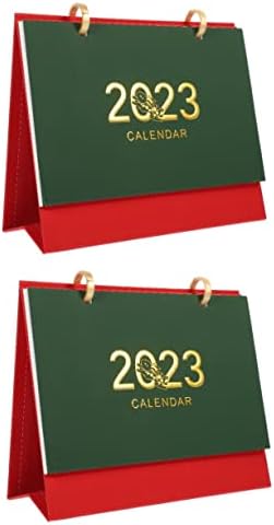 TOFFICU 2PCS 2023 Desk calendário Desk calandar calendário chinês Decoração chinesa Plaquim de calendário calendário calendário