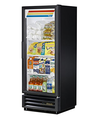 Verdadeiro GDM-12-HC-LD-LID Único porta de vidro geladeira geladeira com refrigerante de hidrocarboneto e iluminação LED,