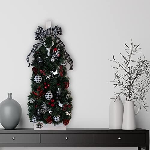 Top de mesa ou pendurar árvore de Natal de 36 polegadas, pré-iluminada e totalmente decorada