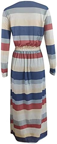 Kimloog Women Scoop pescoço de manga longa maxi vestido maxi casual comprimento de piso