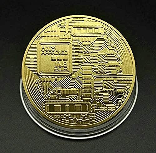 Bitcoin Cryptocurrency Currency | Circuito | Desafio banhado a ouro Coin Comemorative Coin Collectibles Crafts com caixa de plástico