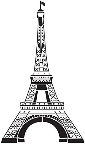 Eiffel Tower Stencil por Studior12 | Arte de viagem francesa - Modelo Mylar reutilizável | Pintura, giz, mídia mista | Use para