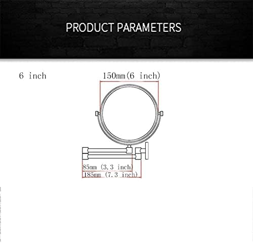 Espelho do banheiro para uso doméstico, ampliação de 3x/5x, rotação de 360 ​​graus, braço extensível, redondo, luz,