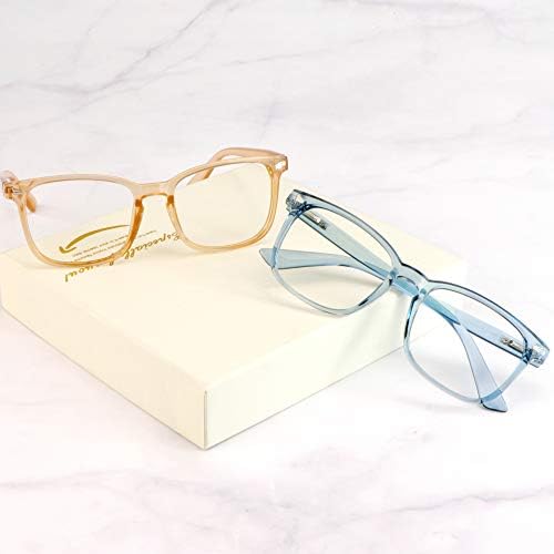 2 pares Lifeart Blue Light Blocking Glasses com dobradiça de primavera, anti ocular, óculos de leitura de computador,