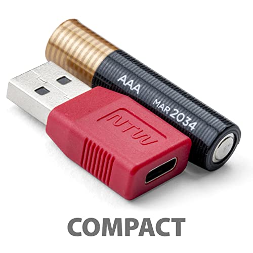 NTW USB-A para USB-C Bloqueador de dados USB Carregador/carregamento seguro Adaptador USB Condom USB para bloquear a sincronização de dados/proteger contra suco de suco/cobrança apenas adaptador -nusbc-kdl5-rd