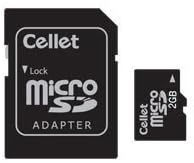 CELLET MICROSD 2GB Memory Card para Samsung Memoir T929 Telefone com adaptador SD.