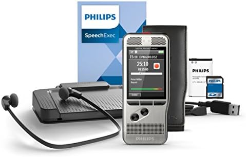 Philips DPM670002 Kit de ditado/transcrição de memorando de bolso, controle de pé