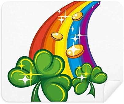 Clover Rainbow Irlanda St.Patrick's Limping Cleaner de tela de pano 2pcs Camurça tecido