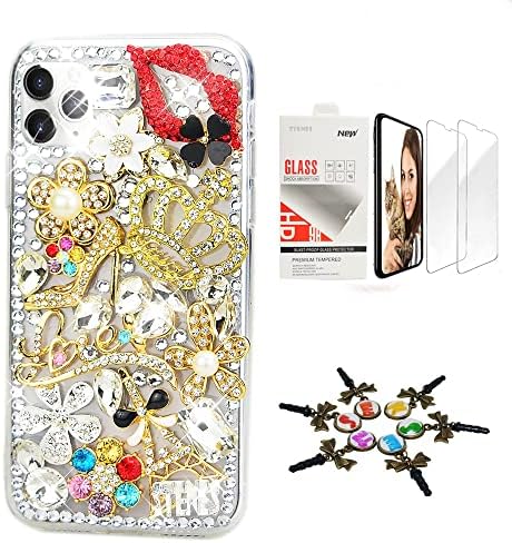 Stenenes iphone x/iphone xs caar - elegante - 3D Made [série Sparkle] Bling Pineapple Love Design Cover compatível com