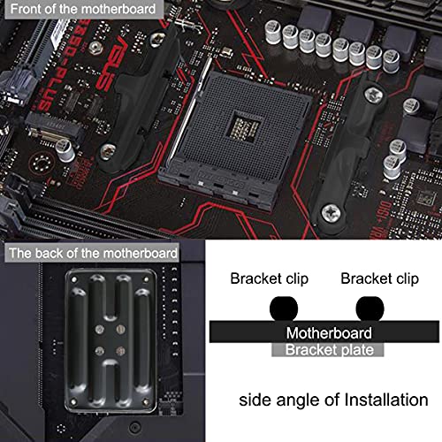 Dkardu AM4 CPU Backplane Backplane, suporte de montagem de retenção de soquete para radiadores refrigerados a ar ou parcialmente resfriados