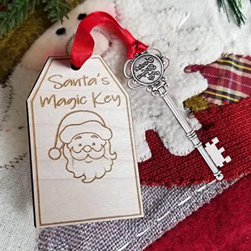 Vaso de vidro pendurado com a chave do Papai Noel para casa sem chaminé Ornamento Papai Noel Key Santa Clause Stain Glass