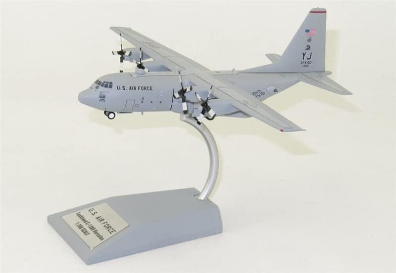 Jfox EUA Força Aérea Lockheed C-130 74-2062 Com Stand Edição Limitada 1/200 Aeronave Diecast Modelo pré-construído
