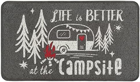 ColorPapa Camping Rug Happy Camper Door Tat para trailer de viagem para RV do lado de fora do campista Decoração de boas -vindas Rugs