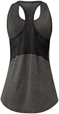 Tanque de treino feminino tampas de tampas leves camisa muscular solta malha de malha lastrelless racerback camisa atlética