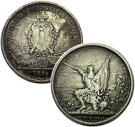 1874 Dólar suíço europeu Dólar de prata Franc Silver moeda comemorativa Coleção de moedas de moeda suíça de moeda de prata