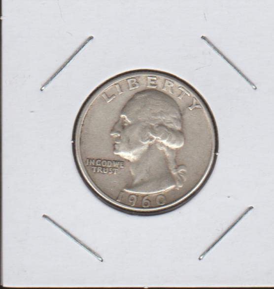 1960 D Washington Quarter Choice Detalhes finos