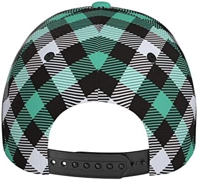 Biscaia verde preto e branco Tartan xadrez unissex impressão de beisebol Capinho casual Hat de caminhoneiro