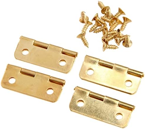 20 / 40pcs de ouro +parafusos de parafusos de ferro dobradiças decorativas de ferro 24 * 18 mm 4 buracos vintage jóias