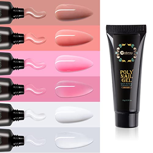 Kit de gel de unhas poli mobray 6 cores com lâmpada de unha LED UV