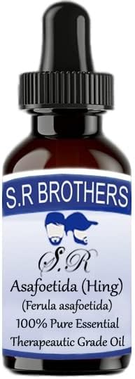 S.R Brothers Asafoetida Pure e Natural Teleapeautic Indical Ishelply Oil com conta -gotas 100ml