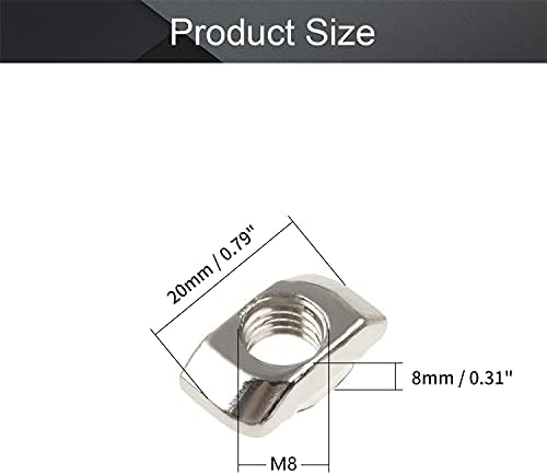 MROMAX Slidir Slot Slot Nots M8 Rolagem meia redonda em T-Nut para 4040 Série Alumínio Perfil de Extrusão de Aço