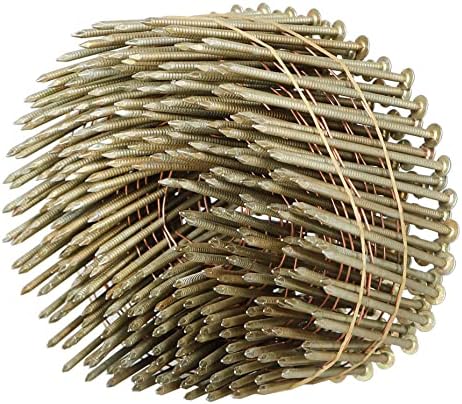 Kimllier 3600 unhas de bobina de contagem unhas de cabeça redonda completa bobina de arame de 15 graus de 15 graus de 2-1/2