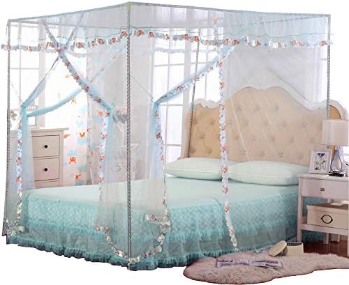 JQWUP Canopy Bed Curtains Twin - 4 Canopy de canto para camas, copa da cama para meninas adultos, decoração do quarto