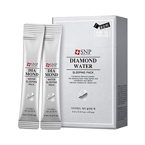 SNP - Diamond Water Sleeping Pack - Brilhando e aperta para todos os tipos de pele seca - 20 pacote - Melhor ideia de