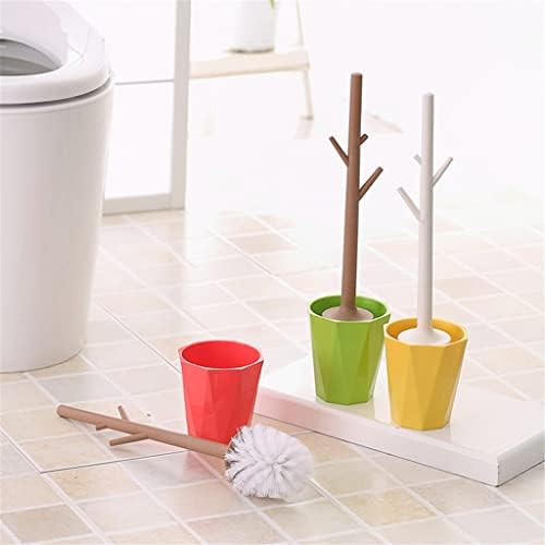 Escova de vaso sanitário pincel de tigela de vaso sanitário de plástico com alça de galho de árvore para armazenamento e organização