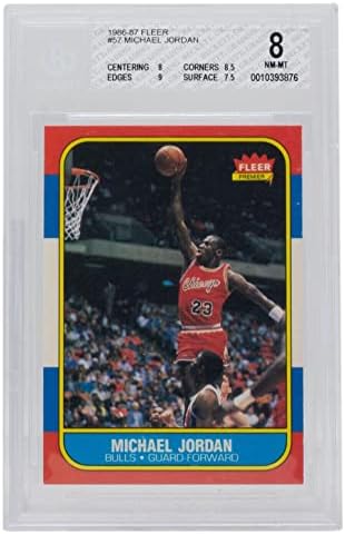 Michael Jordan 1986 Fleer 57 Cartão de basquete de Chicago Bulls BGS NM -MT 8 876 - Cartões de futebol não assinados