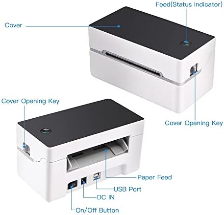 FZZDP HighSpeed ​​Desktop Remeship Label Printer USB + BT adesivo de fabricante de etiqueta térmica direta para rótulos